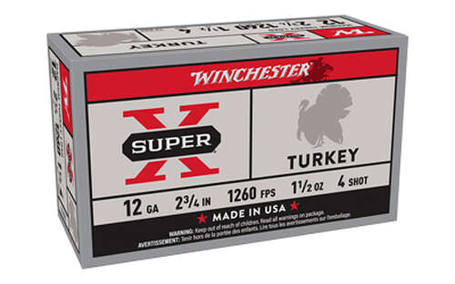 Ammunition Winchester Ammunition Super X 12Gauge WIN SPRX TRKY 12GA 2.75" #4 10/100